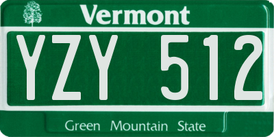 VT license plate YZY512