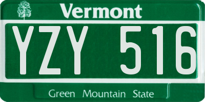 VT license plate YZY516