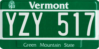 VT license plate YZY517