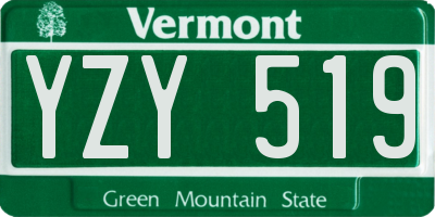 VT license plate YZY519