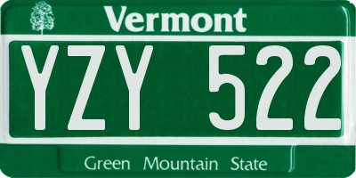 VT license plate YZY522
