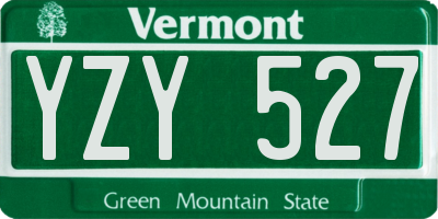 VT license plate YZY527