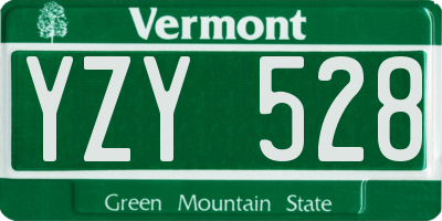 VT license plate YZY528