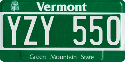 VT license plate YZY550