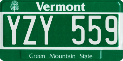 VT license plate YZY559