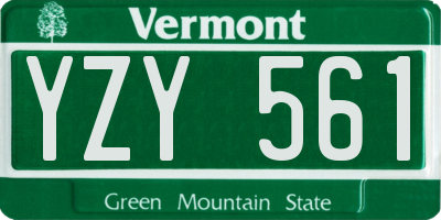 VT license plate YZY561