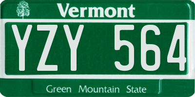 VT license plate YZY564