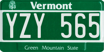 VT license plate YZY565
