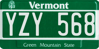 VT license plate YZY568