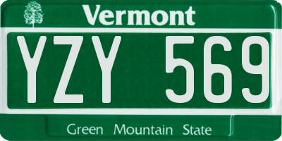 VT license plate YZY569