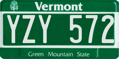VT license plate YZY572