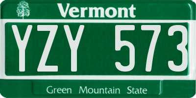 VT license plate YZY573