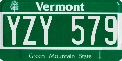 VT license plate YZY579