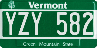 VT license plate YZY582