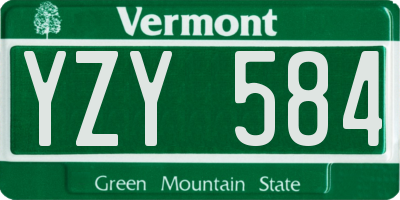 VT license plate YZY584