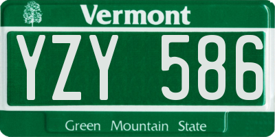 VT license plate YZY586