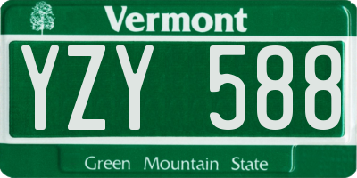 VT license plate YZY588