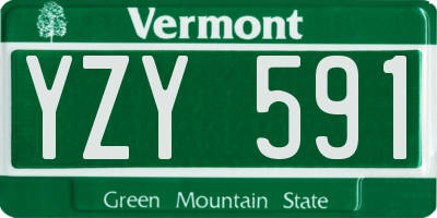 VT license plate YZY591
