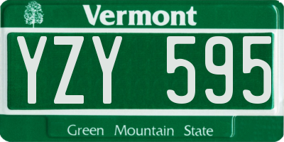 VT license plate YZY595