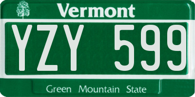VT license plate YZY599