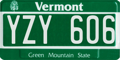 VT license plate YZY606