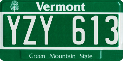 VT license plate YZY613