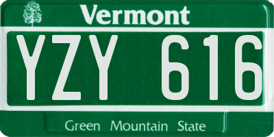 VT license plate YZY616