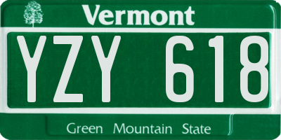VT license plate YZY618