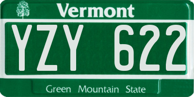 VT license plate YZY622