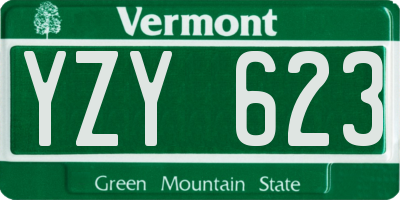 VT license plate YZY623