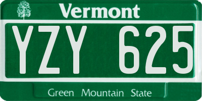 VT license plate YZY625