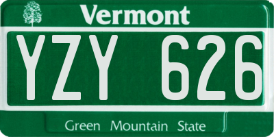 VT license plate YZY626