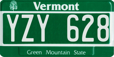 VT license plate YZY628