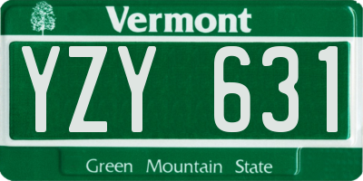 VT license plate YZY631