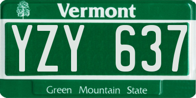 VT license plate YZY637