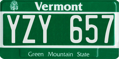 VT license plate YZY657