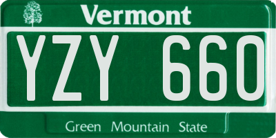 VT license plate YZY660