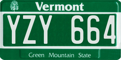 VT license plate YZY664