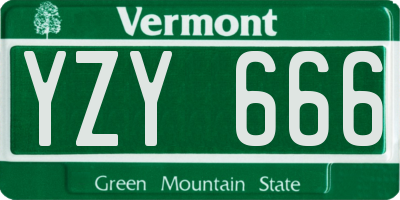 VT license plate YZY666