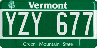 VT license plate YZY677