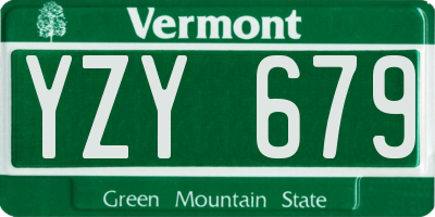 VT license plate YZY679