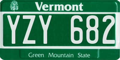 VT license plate YZY682