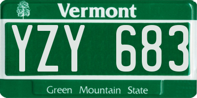 VT license plate YZY683