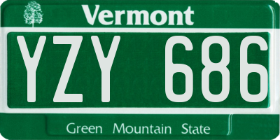 VT license plate YZY686