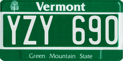 VT license plate YZY690