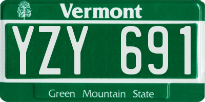 VT license plate YZY691