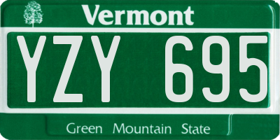 VT license plate YZY695