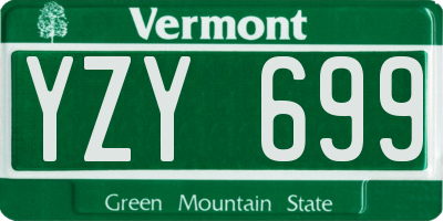 VT license plate YZY699