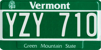 VT license plate YZY710