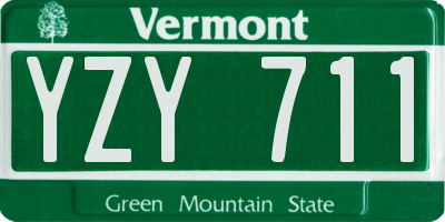 VT license plate YZY711